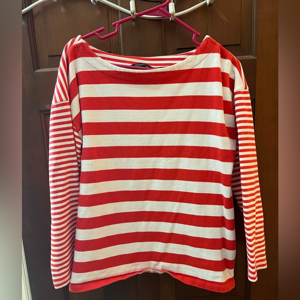 Banana Republic Red and White Striped Top